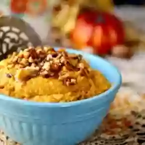 Easy low carb sweet potato mash is so good with a fraction of the carbs of real sweet potatoes! from lowcarb-ology.com