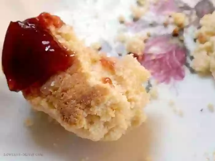 Low-carb raspberry thumbprint scones are easy to eat and won't leave you craving carbs
