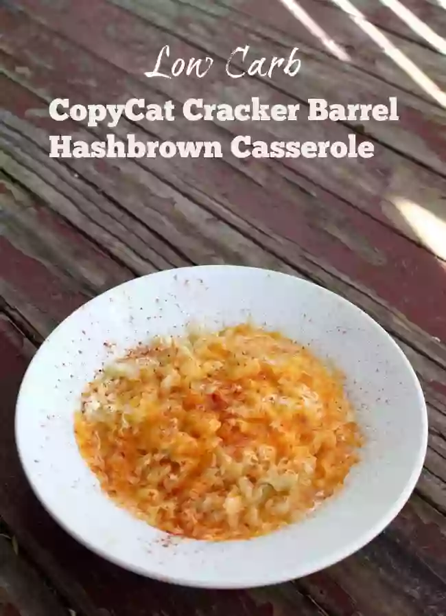 low carb copycat cracker barrel hashbrown casserole is easy and quick comfort food. Lowcarb-ology.com