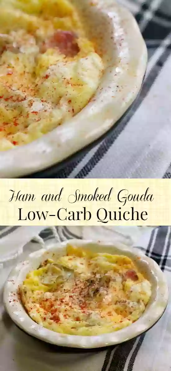 low-carb quiche with ham and smoked gouda takes less than 3 minutes to make! Fine for induction! Lowcarb-ology.com