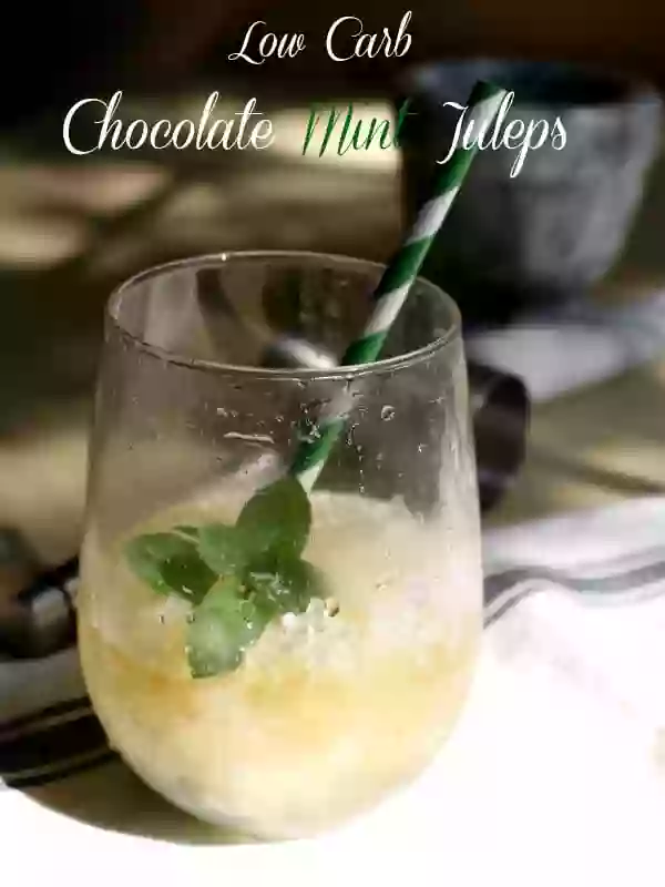 Low carb chocolate mint julep is a great way to celebrate Derby Day or a sweltering hot southern afternoon on the porch. Fresh chocolate mint leaves give it a subtle chocolate flavor that is amazing. from lowcarb-ology.com