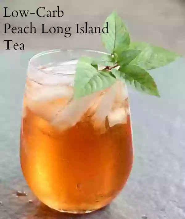 This peach long island tea is sweet and refreshing and low carb - lowcarb-ology.com