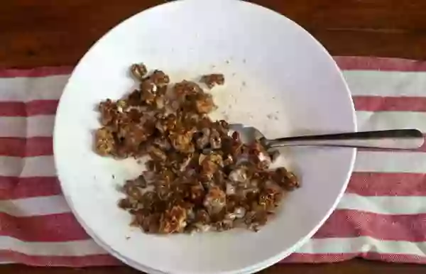 Cake batter granola is sweet and crunchy without all of those nasty carbs. from Lowcarb-ology.com