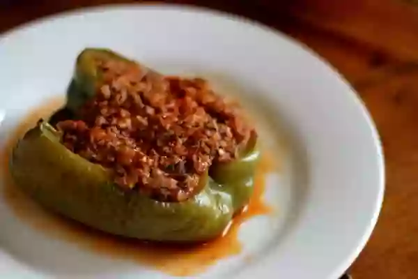 Low carb, old fashioned stuffed peppers are perfect comfort food anytime! 