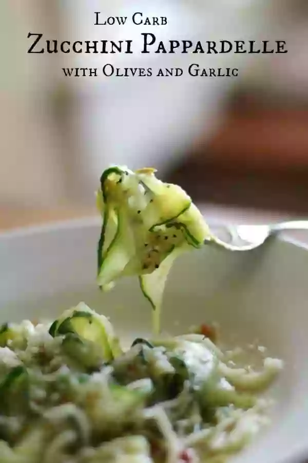 Low carb zucchini pappardelle is light, and low calorie with lots of Italian flavor. One of my favorites! From Lowcarb-ology.com