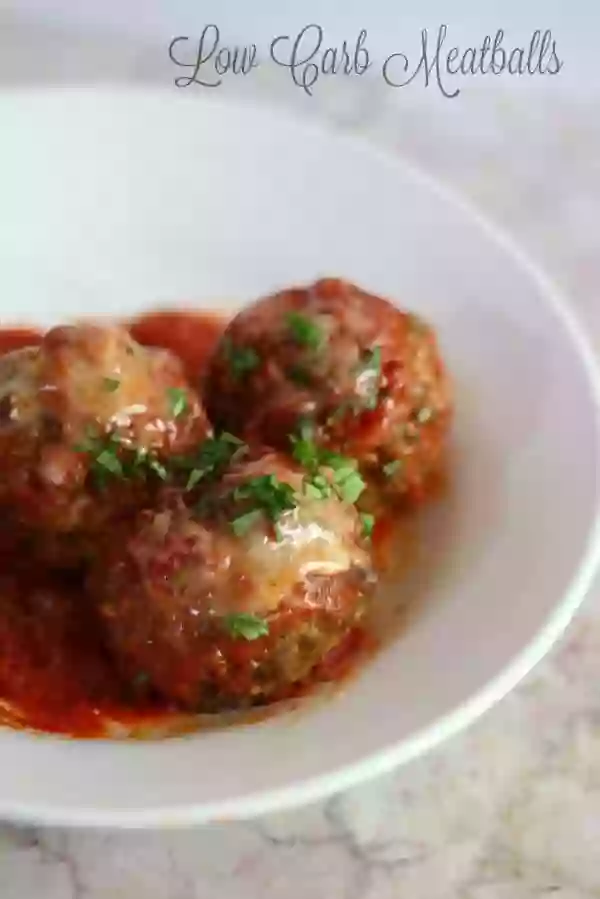Easy low carb meatballs are great with your favorite low carb sauce. 