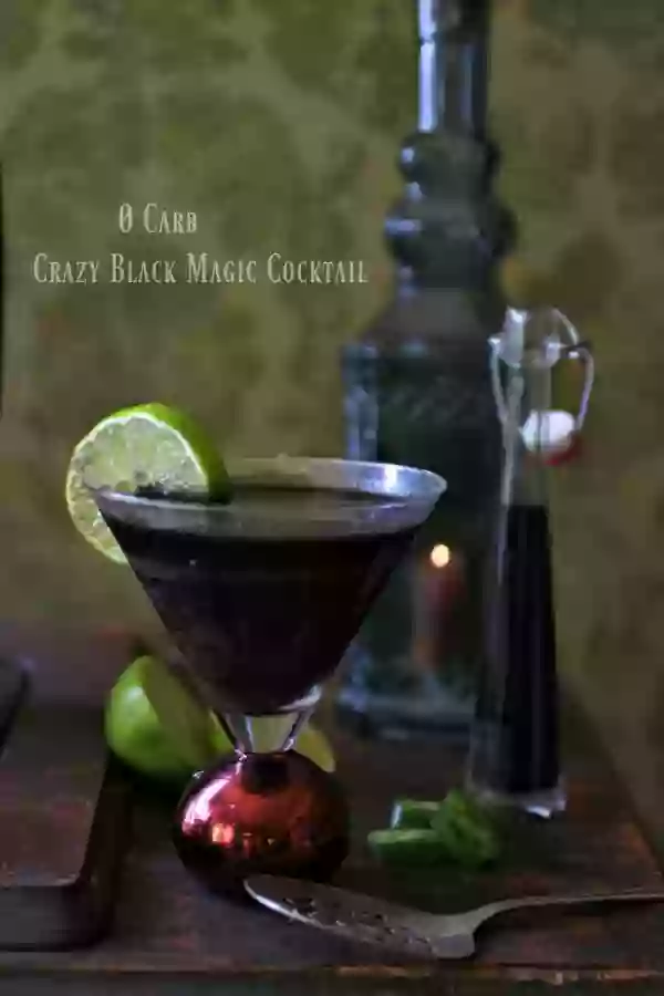 An easy, rum based, black colored cocktail that will be the hit of your Halloween Parties. From Lowcarb-ology.com