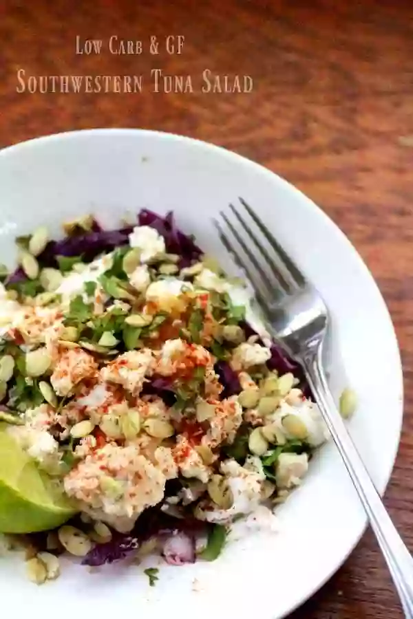 This southwestern tuna salad is a unique spin on plain tuna salad. So yummy! From Lowcarb-ology.com