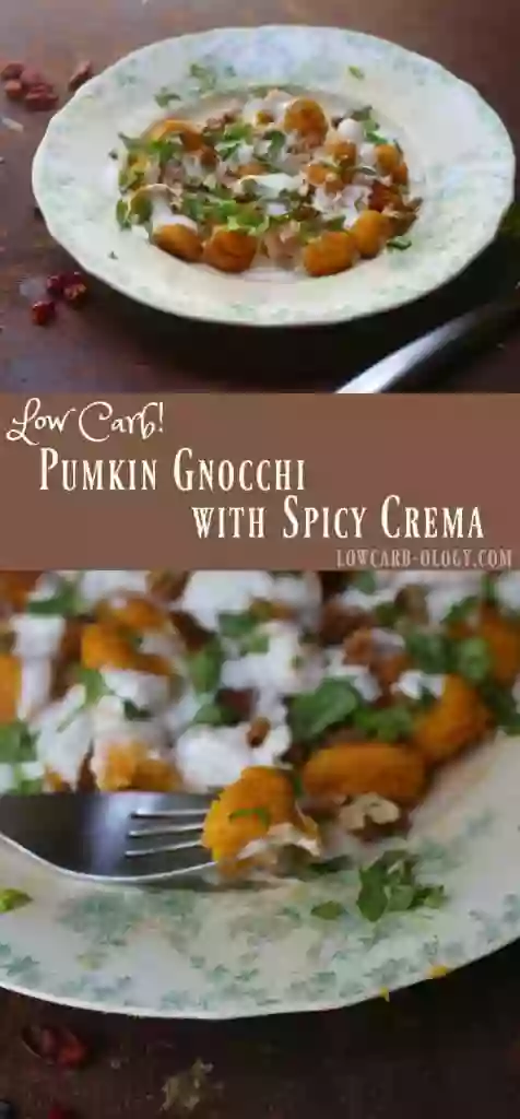 Yummy AND Low Carb pumpkin gnocchi is perfect for autumn dining keto style! From Lowcarb-ology.com