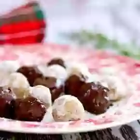 small image of bourbon balls on a plate