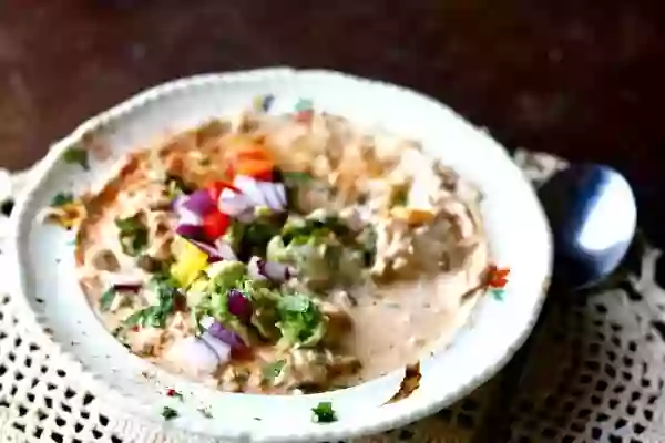 Rich and creamy, this low carb white chicken chili is a delicious meal, any time! From lowcarb-ology.com