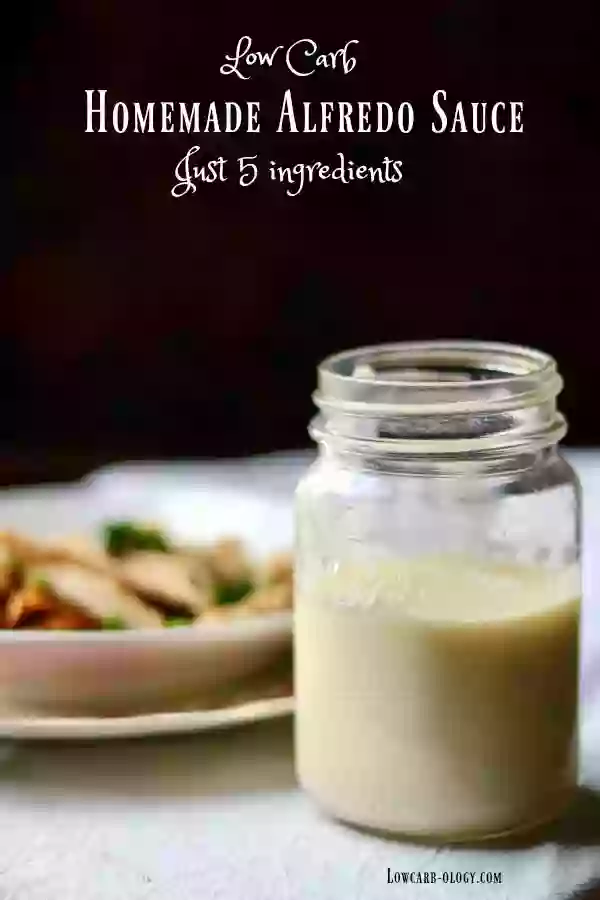 Easy Alfredo sauce recipe is low carb and gluten free! It's so quick - you'll never buy the canned stuff again. From Lowcarb-ology.com