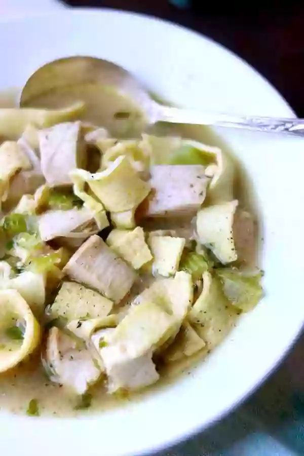 Low carb comfort food? Yep - this chicken noodle soup has just 1 net carb! From LowCarb-ology.com