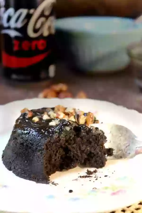 Easy low carb Coca Cola cake has just 3 net carbs of fudgy goodness! From Lowcarb-ology.com