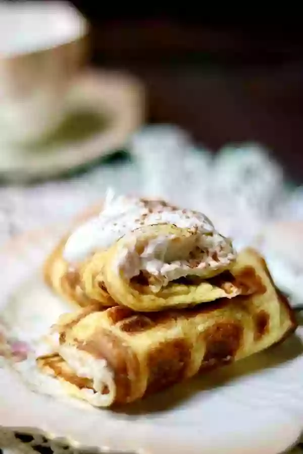 Quick low carb brunch dish! Bavarian cream stuffed waffles recipe - so good! from Lowcarb-ology.com