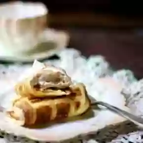Keto Bavarian Cream Stuffed Waffles