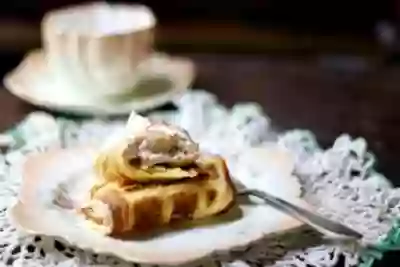 Bavarian cream stuffed waffles are low carb and gluten free. From Lowcarb-ology.com