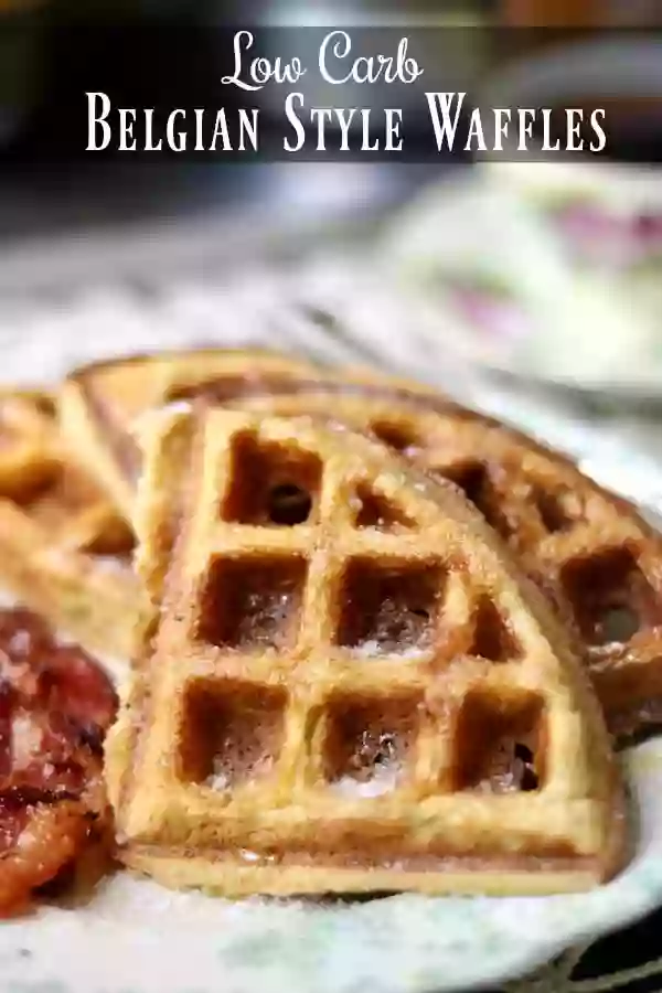 Light and fluffy low carb waffles recipe is crispy with deep wells to hold plenty of butter and your favorite sugar free syrups! From Lowcarb-ology.com