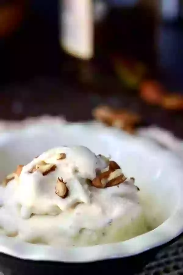 Sugar free low carb ice cream is so good! You'll love this Brown Butter Bourbon Pecan ice cream recipe with all the flavors of fall. Creamy and decadently satisfying! lowcarb-ology.com