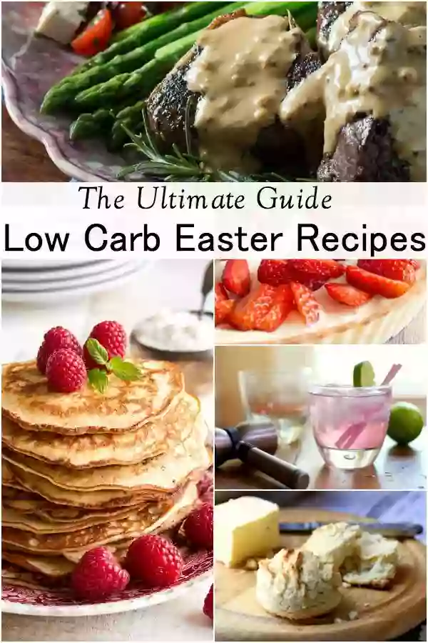 collage of easter foods for title image to low carb easter recipes