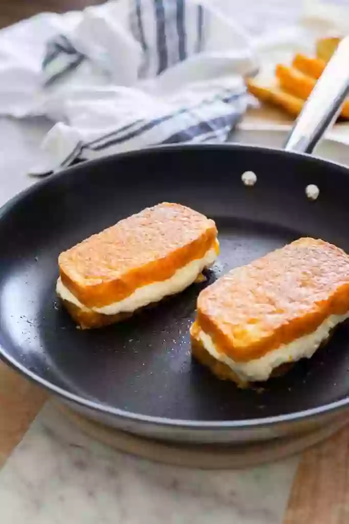 Cooking Grilled Cheese in Skillet