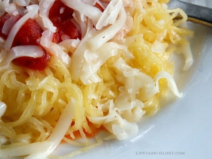 spaghetti squash in place of pasta|lowcarb-ology.com