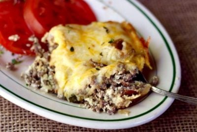 This low carb bacon cheeseburger casserole is so good! Just 2 carbs! From Lowcarb-ology.com