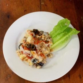 lowcarb migas with olives