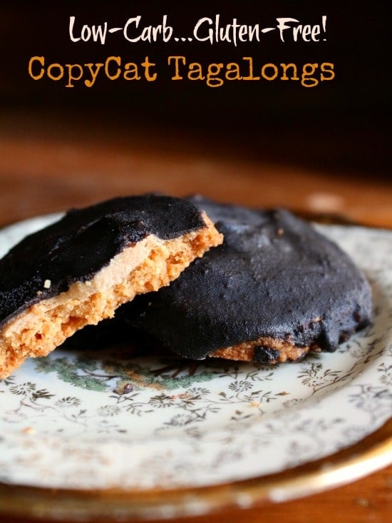 Copycat tagalongs are low carb and gluten free but they have all the flavor of the originals. Buttery, crumbly cookie, creamy peanut butter, and rich chocolate - lowcarb-ology.com
