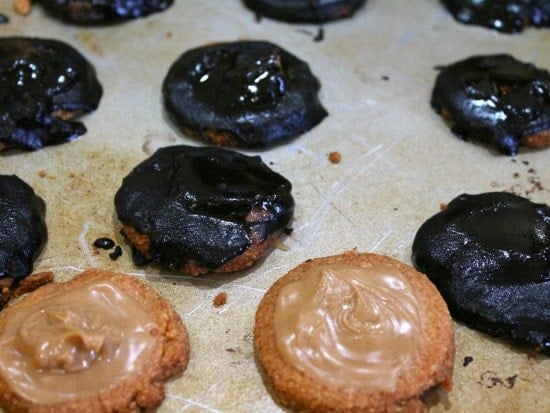 copycat tagalongs are low carb and gluten free with a cookie and peanut butter layer covered in chocolate - lowcarb-ology.com
