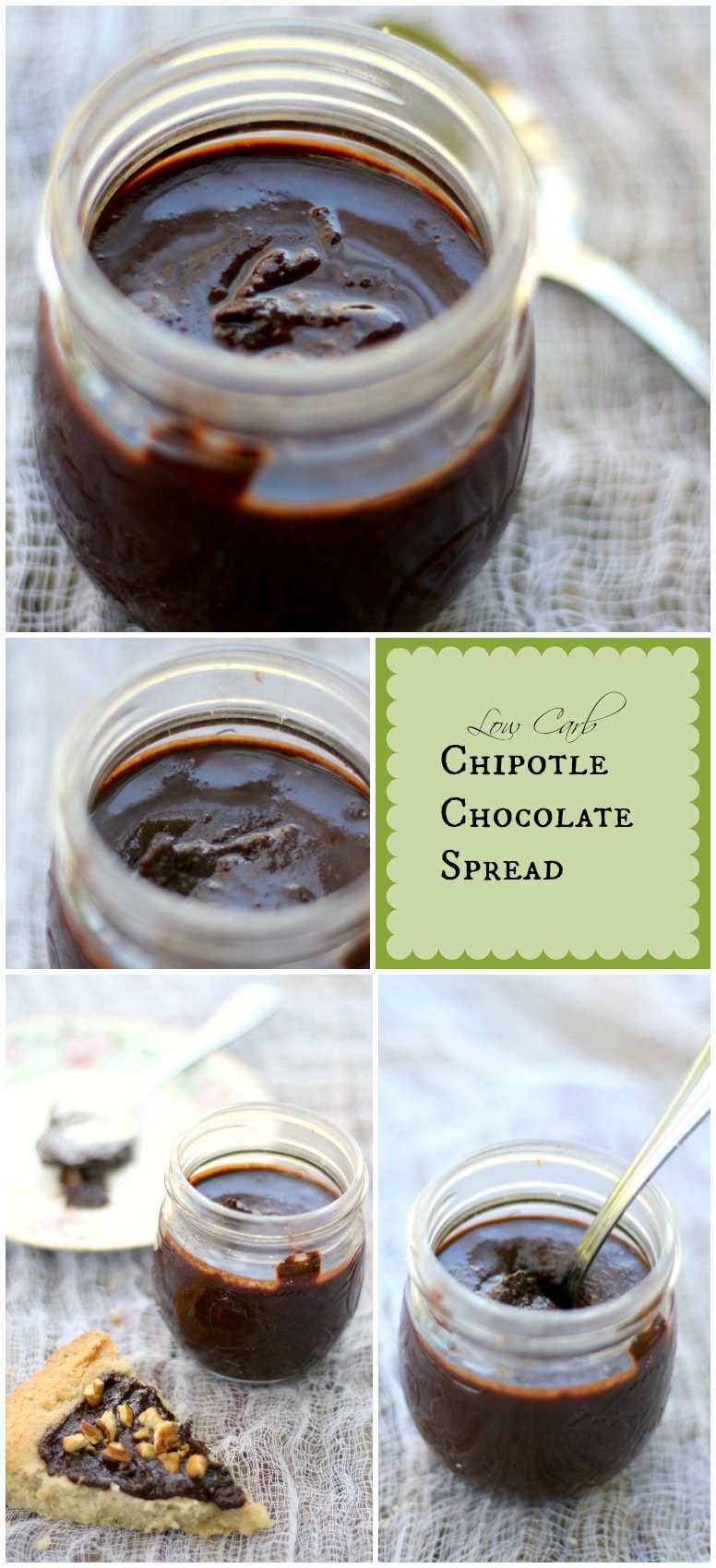 Low carb chocolate spread is a little like Nutella...if Nutella was a Texas thing! Pecans, chipotle, dark chocolate, and just 2.2 net carbs per tablespoon. From Lowcarb-ology.com