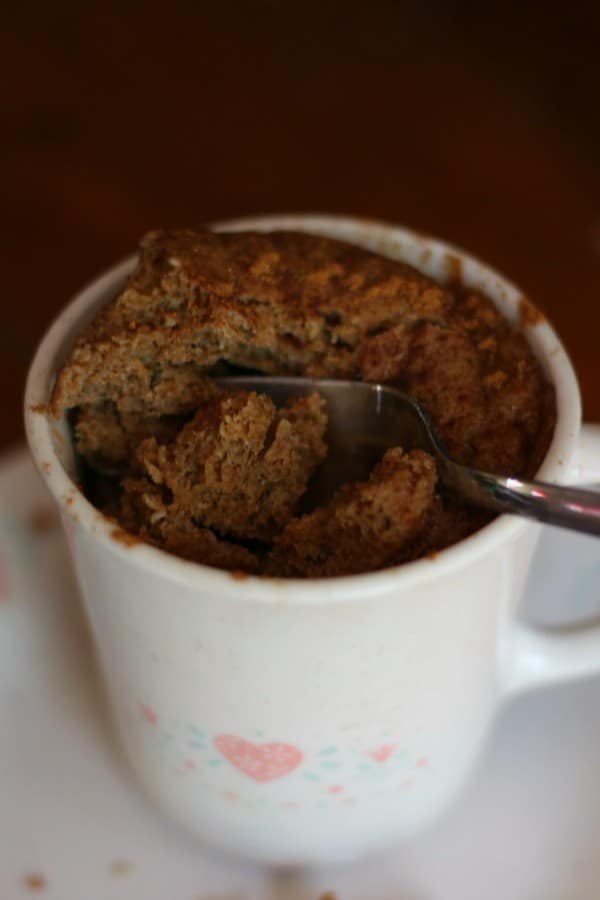 The texture of this low carb, spicy gingerbread mug cake is light and tender -- not at all dry. From lowcarb-ology.com