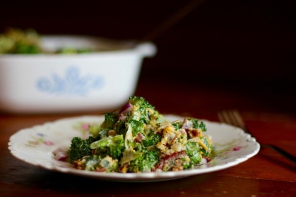 Low carb southwestern broccoli salad with just 5.7 carbs per serving. Perfect summer side dish with grilled meats! From lowcarb-ology.com