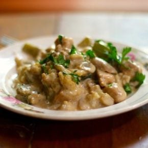 Amish chicken casserole is a creamy, rich chicken casserole that will get rid of comfort food cravings. From Lowcarb-ology.com