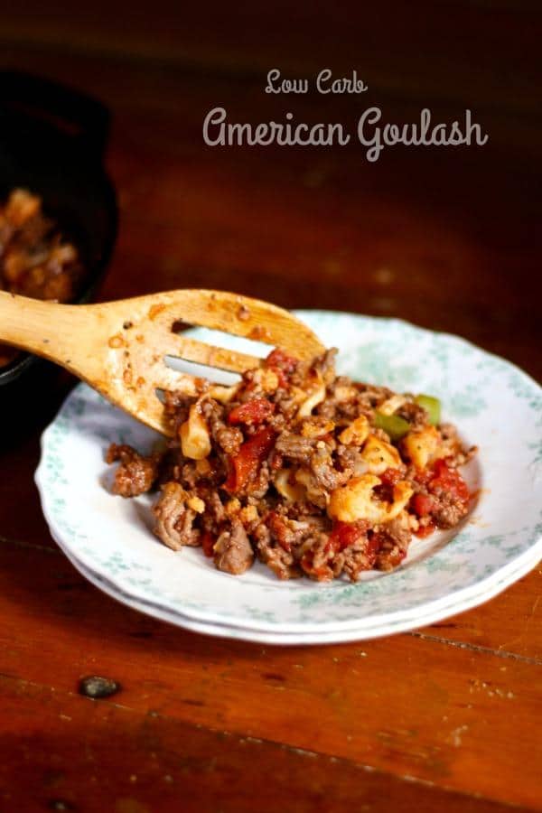 Enjoy this classic comfort food! Low carb American goulash has the flavor of the original with just under 5 net carbs per serving! From Lowcarb-ology.com