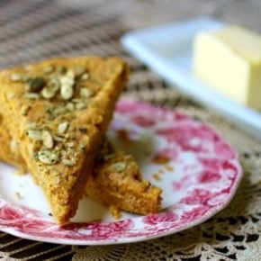 Low carb pumpkin spice scones are full of fall flavor. From Lowcarb-ology.com