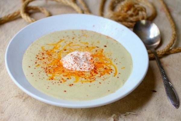 Easy, spicy Hatch chile cream soup is low carb and gluten free. from Lowcarb-ology.com