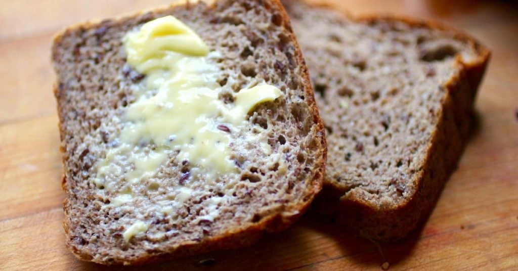 Low carb yeast bread recipe with 5.4 net carbs per slice.