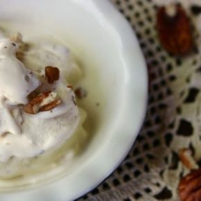 This sugar free low carb ice cream recipe has brown butter bourbon pecan flavor - it's the best homemade ice cream ever and just 4 net carbs! From lowcarb-ology.com