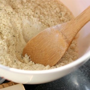 MIxing dry ingredients for low carb sour cream biscuits