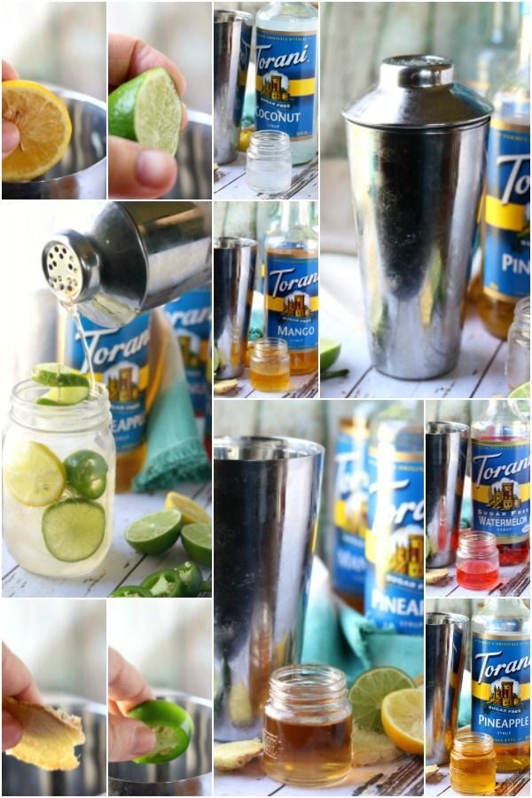 Images of the Steps to Mixing a Planter's Punch Cocktail